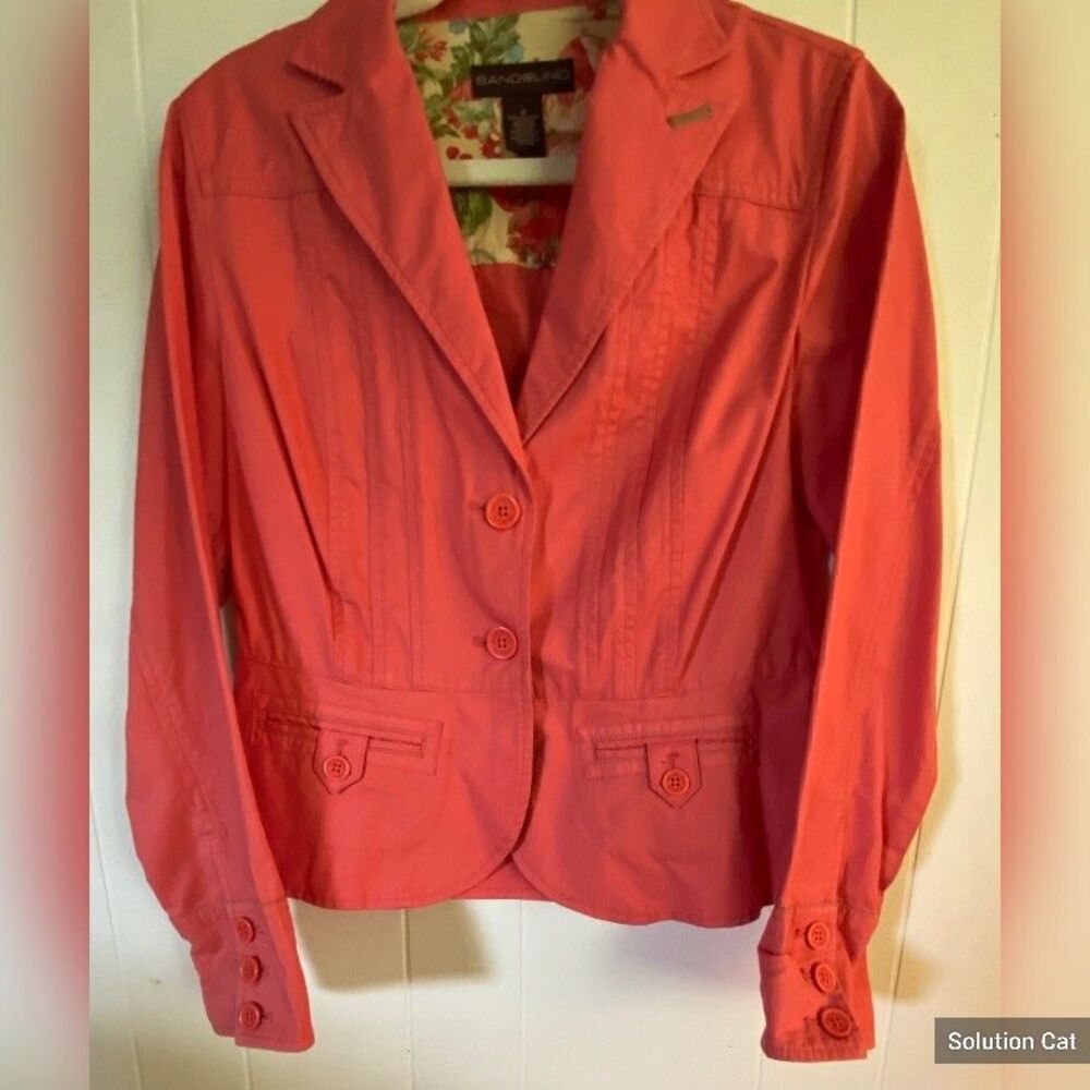 Bandolino Jacket Women’s 8 Orange Corduroy Cotton Short Preppy - Picture 2 of 7